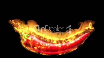 Burning chili pepper