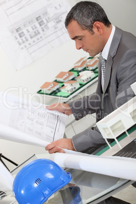 Architect in his office