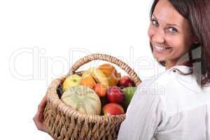 woman with fruit basket