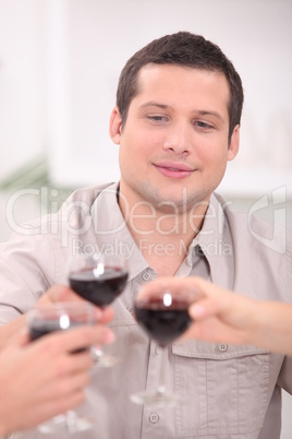 Man toasting with wine