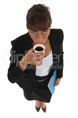 Businesswoman drinking a cup of coffee