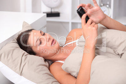 woman lying in bed