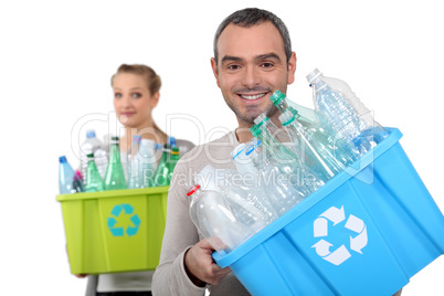 Recycling plastic bottles