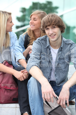 Teenagers on the steps