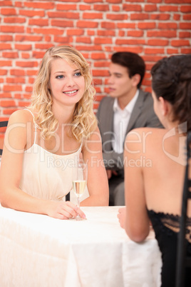 Women dining in a restaurant