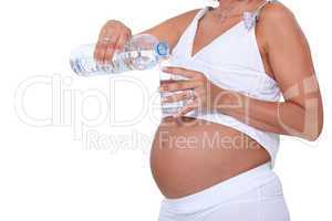Pregnant women pouring water