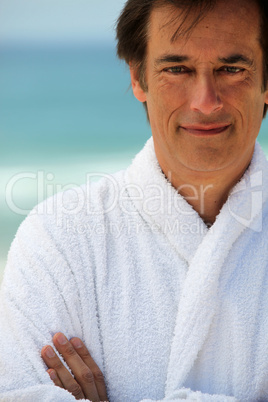 Portrait of a Man in bathrobe
