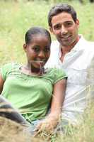 Portrait of an interracial couple