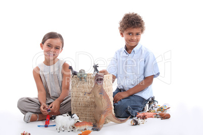 Children playing with toys