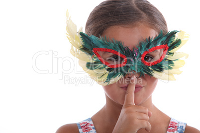 little girl with a mask