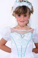 little girl wearing a princess dress