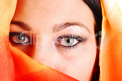Closeup of eyes of girl.