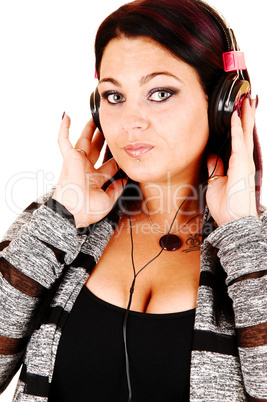 Girl with headphones.