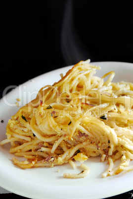 Appetizing pasta on plate