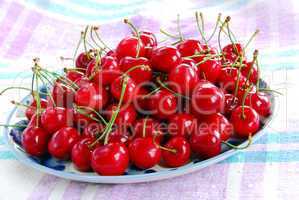 Appetizing red cherries