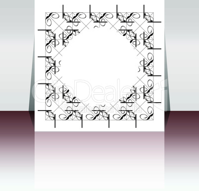 Vector folder design on floral background