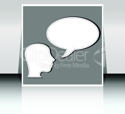 young man with a empty speech bubble over his head