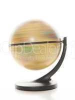 Spinning globe against white background