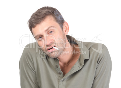 Handsome man smoking