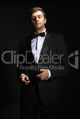 Handsome man in a tuxedo