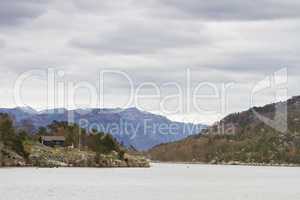 landscape in norway - coastline in fjord