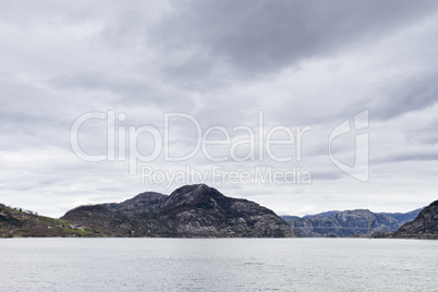 landscape in norway - coastline in fjord