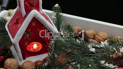 Holiday Scene with Candle