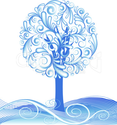 beautiful vector winter tree design