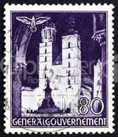 Postage stamp Poland 1940 St. Mary?s Church, Cracow