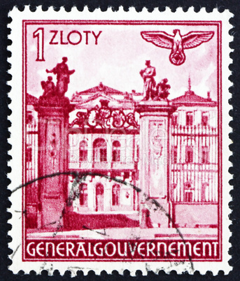 Postage stamp Poland 1940 Palace, Warsaw