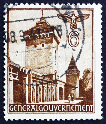 Postage stamp Poland 1940 St. Florian?s Gate, Cracow