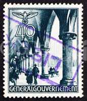 Postage stamp Poland 1940 Arcade, Cloth Hall, Cracow
