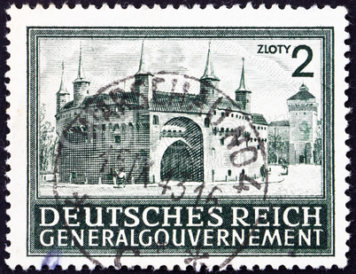 Postage stamp Poland 1943 Rondel and Florian?s Gate