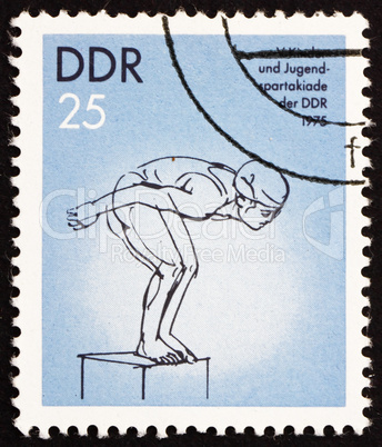 Postage stamp GDR 1975 Diving