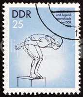 Postage stamp GDR 1975 Diving