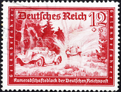 Postage stamp Germany 1939 Automobile Race Postage stamp Germany 1939 Automobile Race