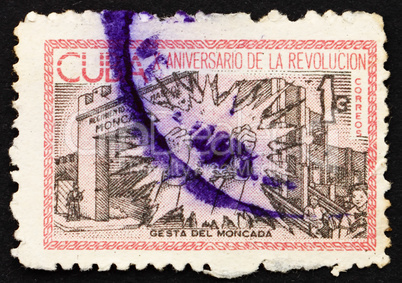 Postage stamp Cuba 1963 Broken Chains at Moncada