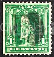 Postage stamp Cuba 1899 Statue of Christopher Columbus