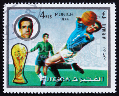 Postage stamp Fujeira 1972 Football Scene, Germany 74