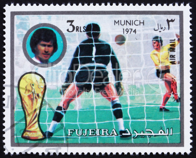 Postage stamp Fujeira 1972 Football Scene, Germany 74