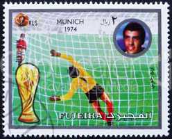 Postage stamp Fujeira 1972 Football Scene, Germany 74