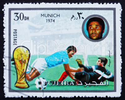 Postage stamp Fujeira 1972 Football Scene, Germany 74