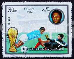 Postage stamp Fujeira 1972 Football Scene, Germany 74