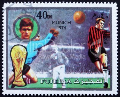 Postage stamp Fujeira 1972 Football Scene, Germany 74