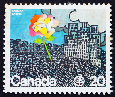 Postage stamp Canada 1976 Flower Growing from City