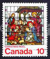 Postage stamp Canada 1976 Nativity, Stained-glass Window