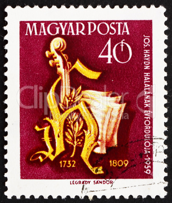 Postage stamp Hungary 1959 Joseph Haydn?s Monogram