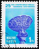 Postage stamp Hungary 1974 Intersputnik Tracking Station
