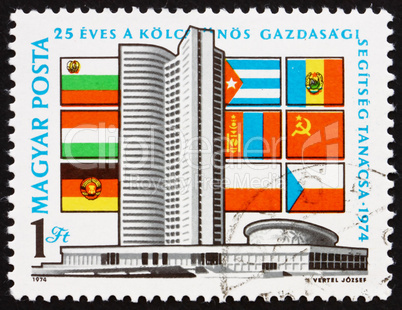 Postage stamp Hungary 1974 Comecon Building, Moscow