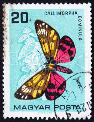 Postage stamp Hungary 1966 Callimorpha Dominula, Butterfly